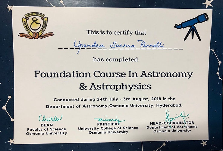 Foundation Course Certificate